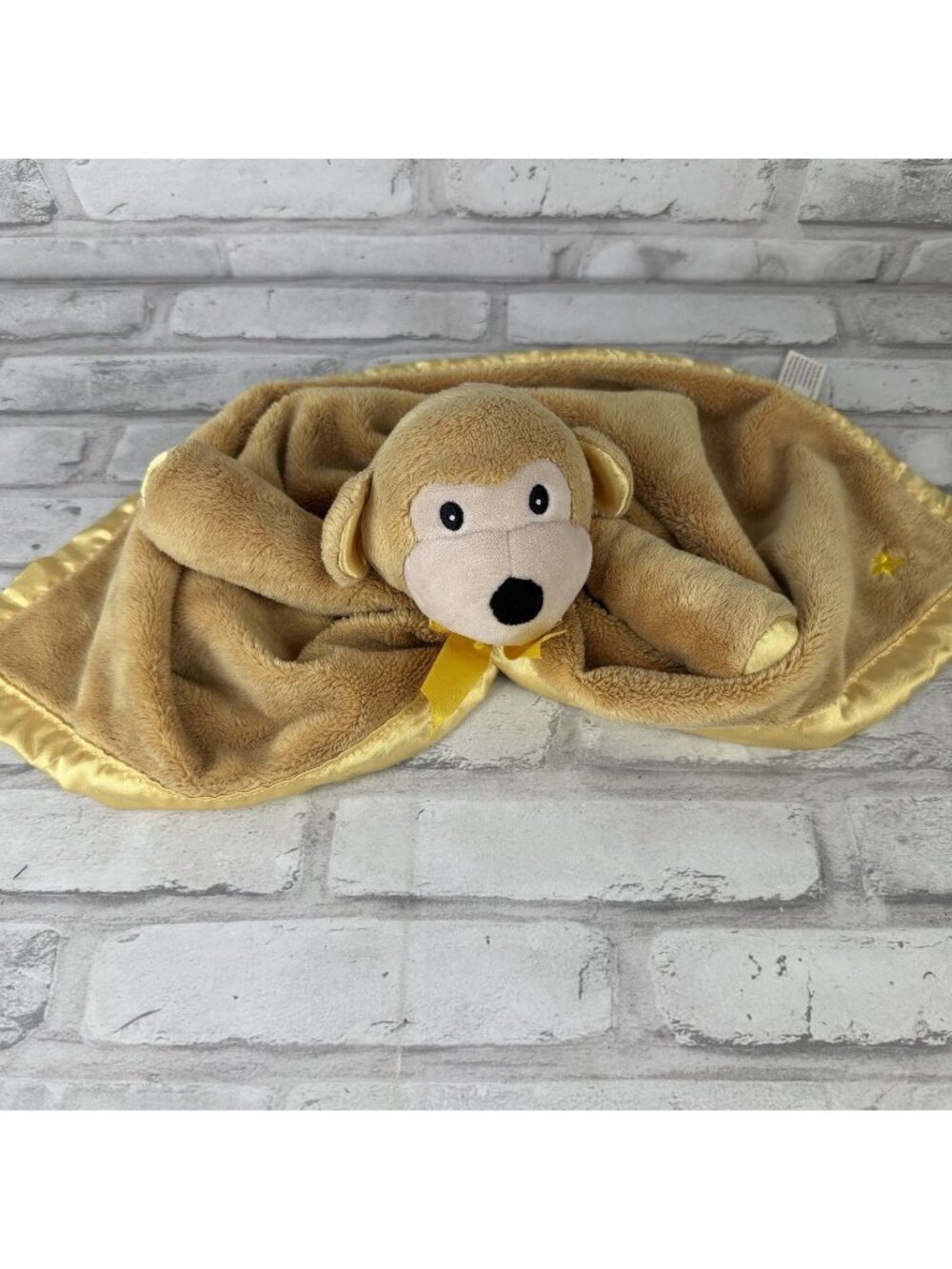 Scentsy Buddy Monkey Moe Plush Lovey Security Blanket 14" Brown W/Satin Inside